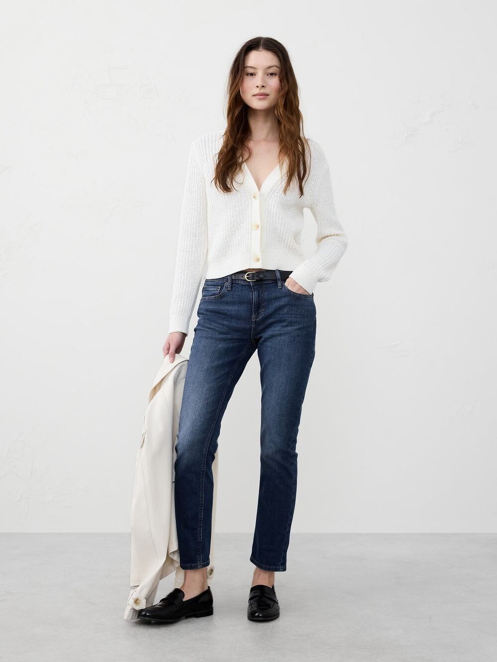 [Banana Republic] Dark Wash High Rise Ankle Length Girlfriend Fit Jeans Sz 29/8